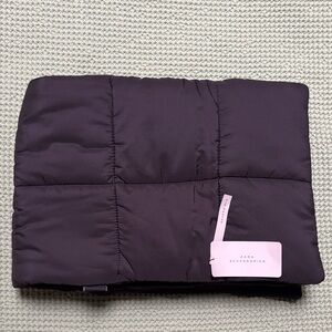 ZARA Puffer Quilted Scarf • Black • New with Tags • Winter Collection
